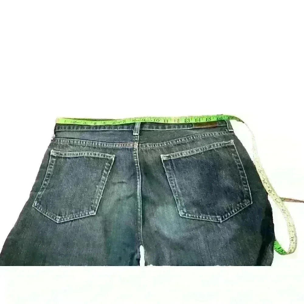 J Crew 770 Mens Jeans 34 x 32 Blue Dark Wash Straight Leg Preppy Denim